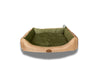Cuccia  in velluto beige e verde PV L45*W40*H16cm Nobleza