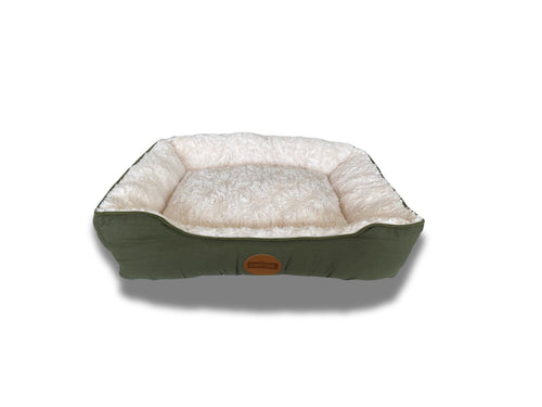 Cuscino in velluto verde militare PV L45xW60xH18cm Nobleza