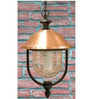 LANTERNA COPPER A CATENA IN ALLUMINIO VERNICIATO NERO CON COPERTURA IN RAME