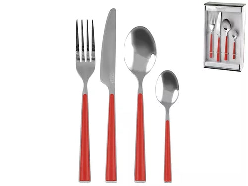 Servizio 24 posate inox manico rossoH&H