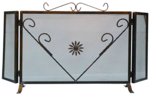 PARASCINTILLE ANTICO A TRE ANTE IN FERRO BATTUTO CM. 92X42H