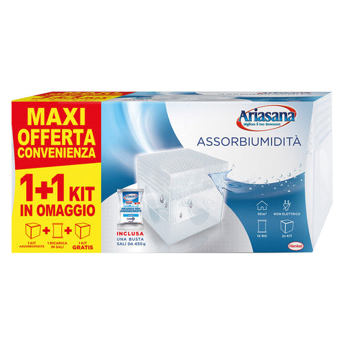 Deumidificatore Ariasana vaschetta mini con una ricarica assorbi-umidità in Tab da 450g