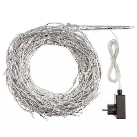 Ramo cadente luminoso cascata di 736 luci a LED bianco caldo decorazione natalizia