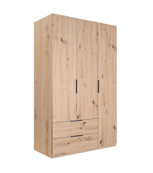 KIT ARMADIO 3 ANTE + 2 CASSETTI CM.122X58X200H ROVERE ARTISAN