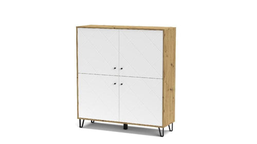 KIT MOBILE BOLLO 4 ANTE BO4 CM. 123X40X135H ROVERE ARTISAN/BIANCO copy-28177849