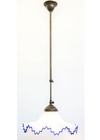LAMPADARIO TELESCOPICO MURANO 1 LUCE IN FERRO BATTUTO CRUCCOLINI LAMPADE BLU