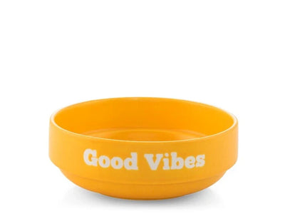 Coppetta in Ceramica gialla 13 cm - Scritta Good vibesH&H