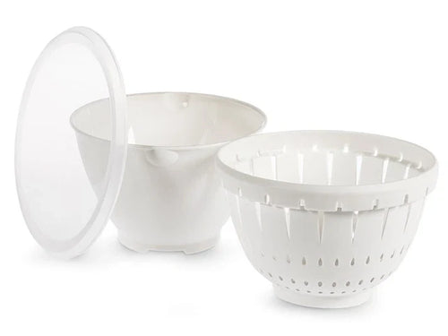 Contenitore colatutto in polipropilene con coperchio bianco cm22H&H