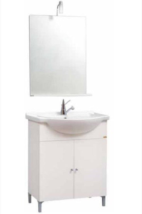 MOBILE MOBILI DA BAGNO DESY CON DUE ANTE SPECCHIO E ILLUMINAZIONE CM. 58X48X86H