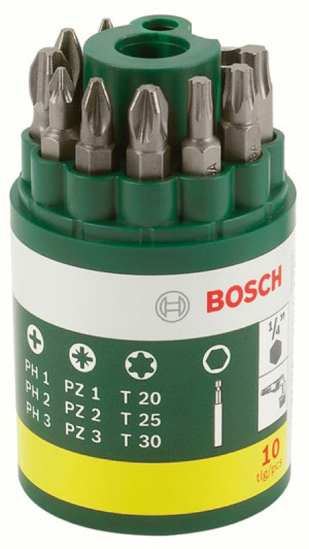 SET AVVITAMENTO INSERTI BOSCH PZ. 10 PH-PZ-TORX