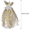 Puntale per albero di natale angelo h 28 cm decorazione natalizia Oro