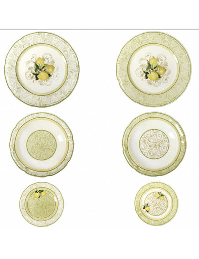 Servizio tavola 18 pezzi limoni new bone china