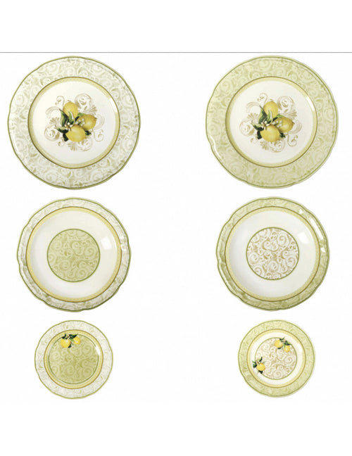 Servizio tavola 18 pezzi limoni new bone china