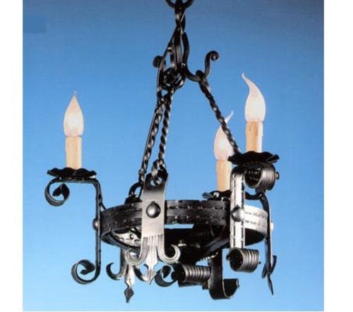 LAMPADARIO FORGIA 3 LUCI IN FERRO BATTUTO LAMPADE LAMPIONE APPLIQUE LANTERNA