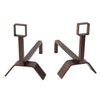 COPPIA DI ALARI FERRO BATTUTO RUST CM.18X34X26 CAMINO CAMINETTO FUOCO