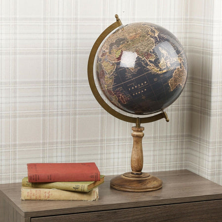 Mappamondo con base in legno per decorazione interno