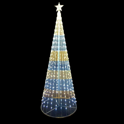 Albero di Natale a cono con led in movimento da esterno