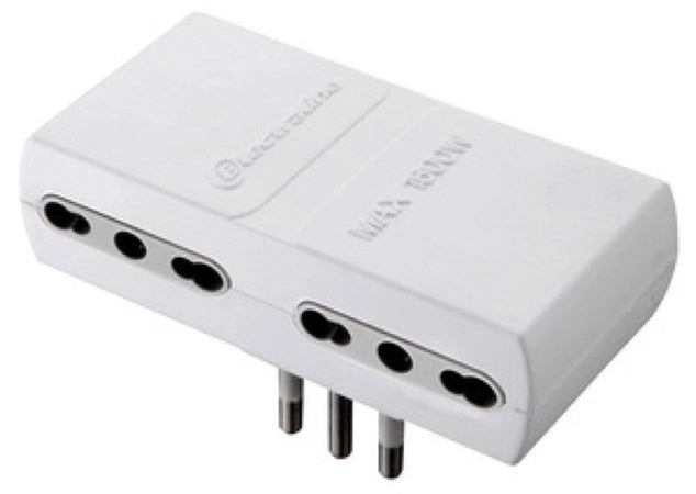 ADATTATORE PIATTO MULTIPRESA 16A 2P+T A 4 PRESE BIPASSO