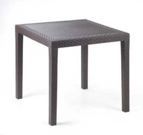 TAVOLO DA GIARDINO KING IN POLIPROPILENE EFFETTO RATTAN CM. 80X80X72H