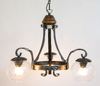 LAMPADARIO A 3 LUCI MARGHERITA FERRO BATTUTO LAMPIONE APPLIQUE LANTERNA