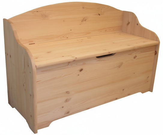 CASSAPANCA CON SPALLIERA BAULE FORTIS CM. 102X41X67H IN ABETE NATURALE