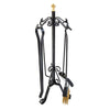 SET ATTREZZI CAMINO ORVIETO CM. 23 x 59H FERRO BATTUTO ACCESSORI PER CAMINETTO