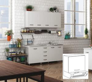 KIT CUCINA PENSILE SOPRACAPPA 1 ANTA CM. 60X30X49H BIANCO