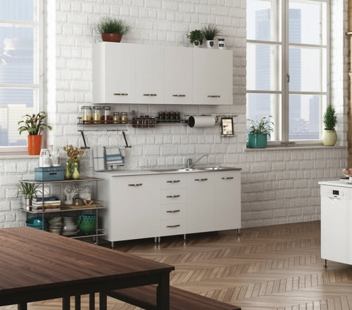 KIT CUCINA PENSILE SOPRACAPPA 1 ANTA CM. 60X30X49H BIANCO