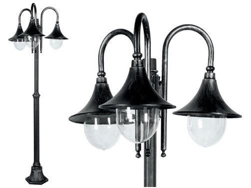 LAMPIONE CIGNO A 3 LUCI LANTERNE ARREDO GIARDINO ILLUMINAZIONE CM.75x26xH197