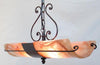 LAMPADARIO 2 COPPI IN LINEA IN FERRO BATTUTO LANTERNA APPLIQUE LAMPIONE LAMPADE