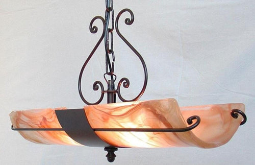 LAMPADARIO 2 COPPI IN LINEA IN FERRO BATTUTO LANTERNA APPLIQUE LAMPIONE LAMPADE