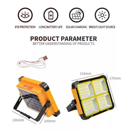 m MU Faretto LED Portatile Ricarica Solare e USB 15W 20W 27W 35W LED