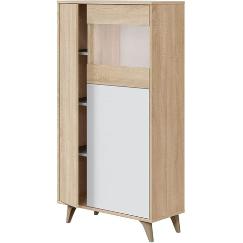 Vetrina Kikua Plus 77x33x142h Rovere canadian/Bianco artik arredo interno