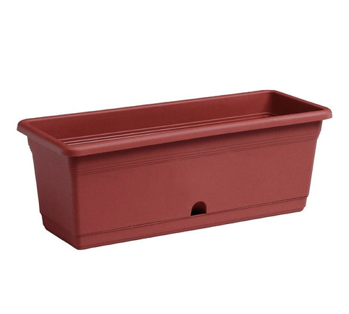 Vaso rettangolare ''Nara" in plastica 100% riciclata per fiori e piante da giardino