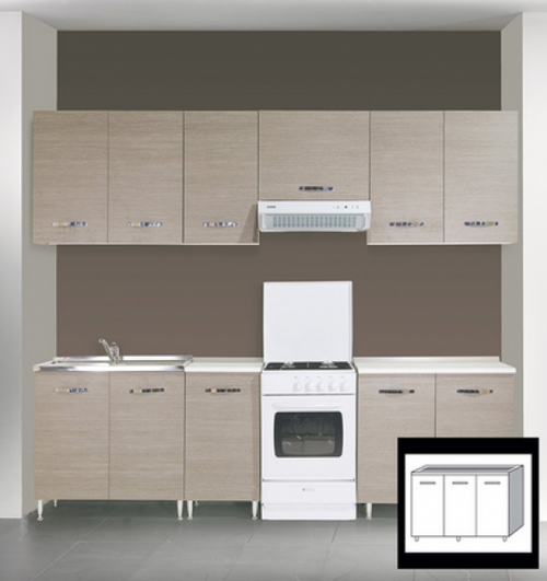 KIT CUCINA MOBILE BASE SENZA LAVELLO 3 ANTE CM. 120X50X85H OLMO