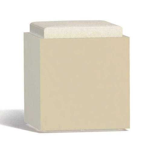 Poltroncina Comfy Square pouf in resina con cuscino alto confortevole Made in Italy