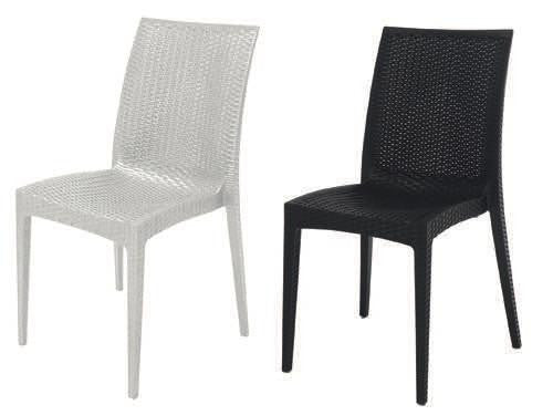2 PZ SEDIA POLTRONA IN RESINA RATTAN BISTROT CM. 57x50xH89 ARREDO GIARDINO