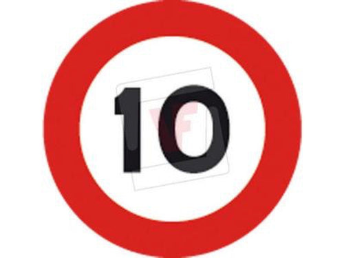 CARTELLI SEGNALETICI STRADALI DA CANTIERE LIMITE DI VELOCITA' 10 KM/H