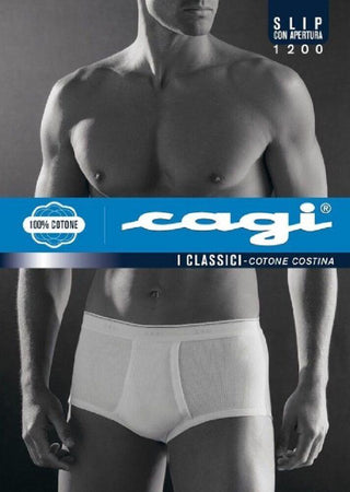 Cagi Slip da Uomo Modello alto in Costina di cotone 1200 S130 - Passarelli Biancheria