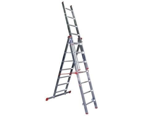 SCALA SCALE TRIPLICE IN ALLUMINIO ESTENSIBILE 3X12 GRADINI H. MAX MT.7,41