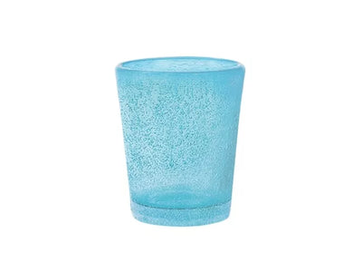 Confezione 6  bicchieri liquore giada in vetro azzurro cl 5H&H