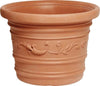 VASO TONDO FESTONATO IN RESINA COLORE TERRACOTTA DOPPIO BORDO DIAMETRO CM. 70