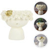 Statua decorativa testa porta vaso da interno ed esterno in poliresina h 13 cm