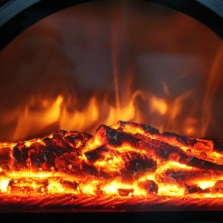 Termoventilatore elettrico da terra con fiamma finta e vetro temperato da 1500 W