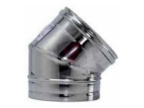 GOMITI A 45 PER STUFE IN ACCIAIO INOX D.8 CANNE FUMARIE