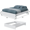 Letto Matrimoniale In Legno Bianco ARTIK cm.196x166x39 Giroletto Bordi 18-22mm