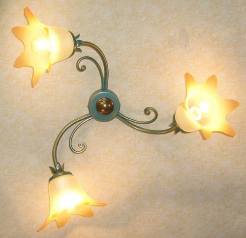 PLAFONIERA APPLIQUE DA MURO NUVOLA LAMPADE LAMPIONI LANTERNE APPLIQUE VERDE ORO
