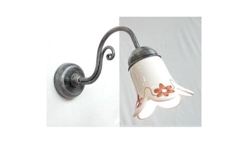PLAFONIERA APPLIQUE NEVE IN FERRO BATTUTO CRUCCOLINI LAMPADE LAMPIONE APPLIQUE