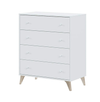 KIT CASSETTONE CASSETTIERA COMO' 4 CASSETTI BIANCO NORDICO 77,5X40X95H CM MOBILE