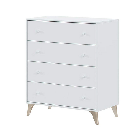 KIT CASSETTONE CASSETTIERA COMO' 4 CASSETTI BIANCO NORDICO 77,5X40X95H CM MOBILE